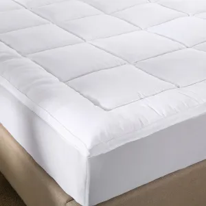 1000GSM Memory Mattress Topper Cover Protector Underlay | King | White