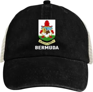 Baseball Cap for Men Women Coat of Arms of Bermuda Flag Bermudan Emblem Mesh Hat