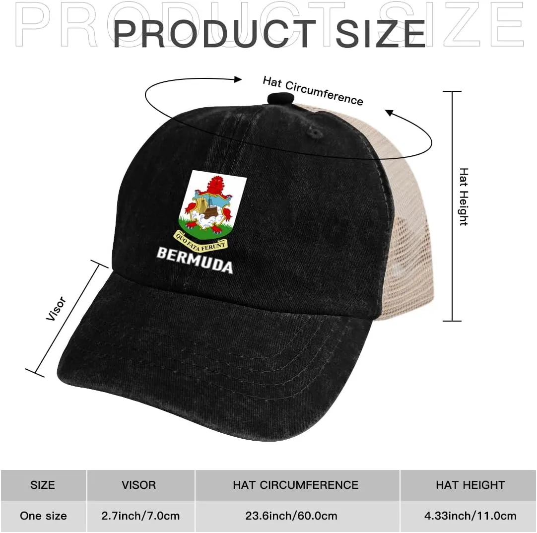 Baseball Cap for Men Women Coat of Arms of Bermuda Flag Bermudan Emblem Mesh Hat