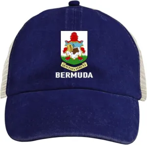 Baseball Cap for Men Women Coat of Arms of Bermuda Flag Bermudan Emblem Mesh Hat