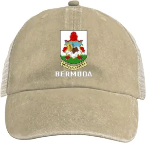 Baseball Cap for Men Women Coat of Arms of Bermuda Flag Bermudan Emblem Mesh Hat