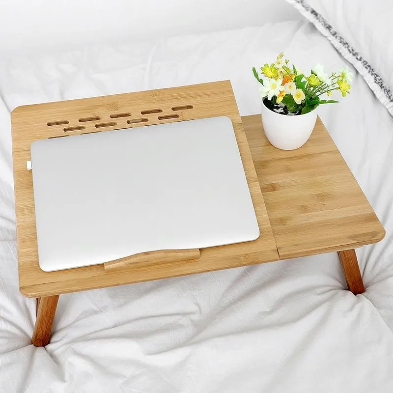 Bauhinia Pattern Folding Computer Desk Bed Dorm Notebook Lap Desk Large Without Fan