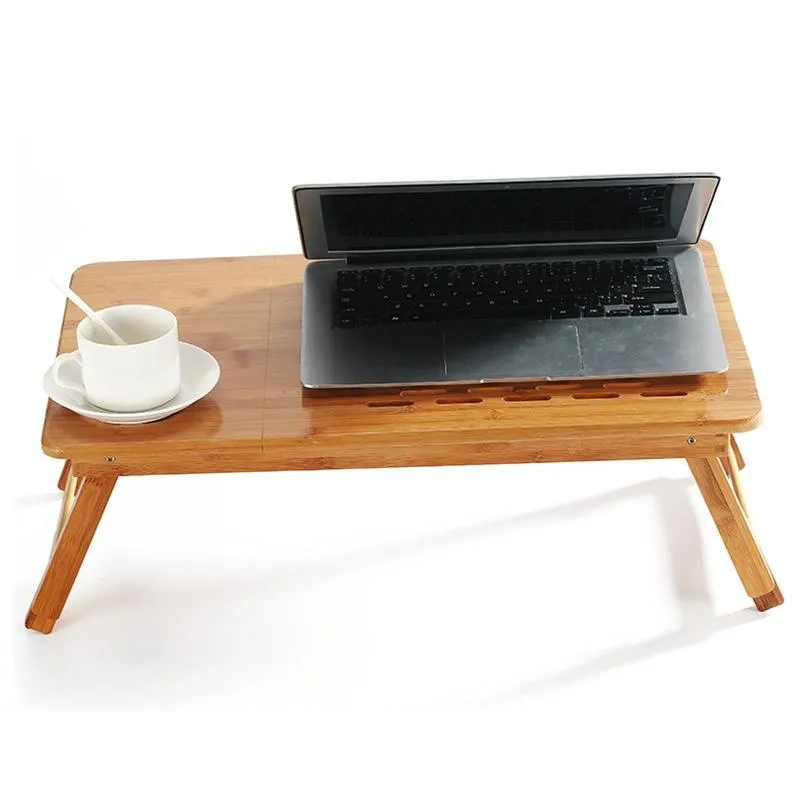 Bauhinia Pattern Folding Computer Desk Bed Dorm Notebook Lap Desk Large Without Fan