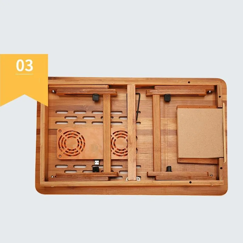 Bauhinia Pattern Folding Computer Desk Bed Dorm Notebook Lap Desk Large Without Fan
