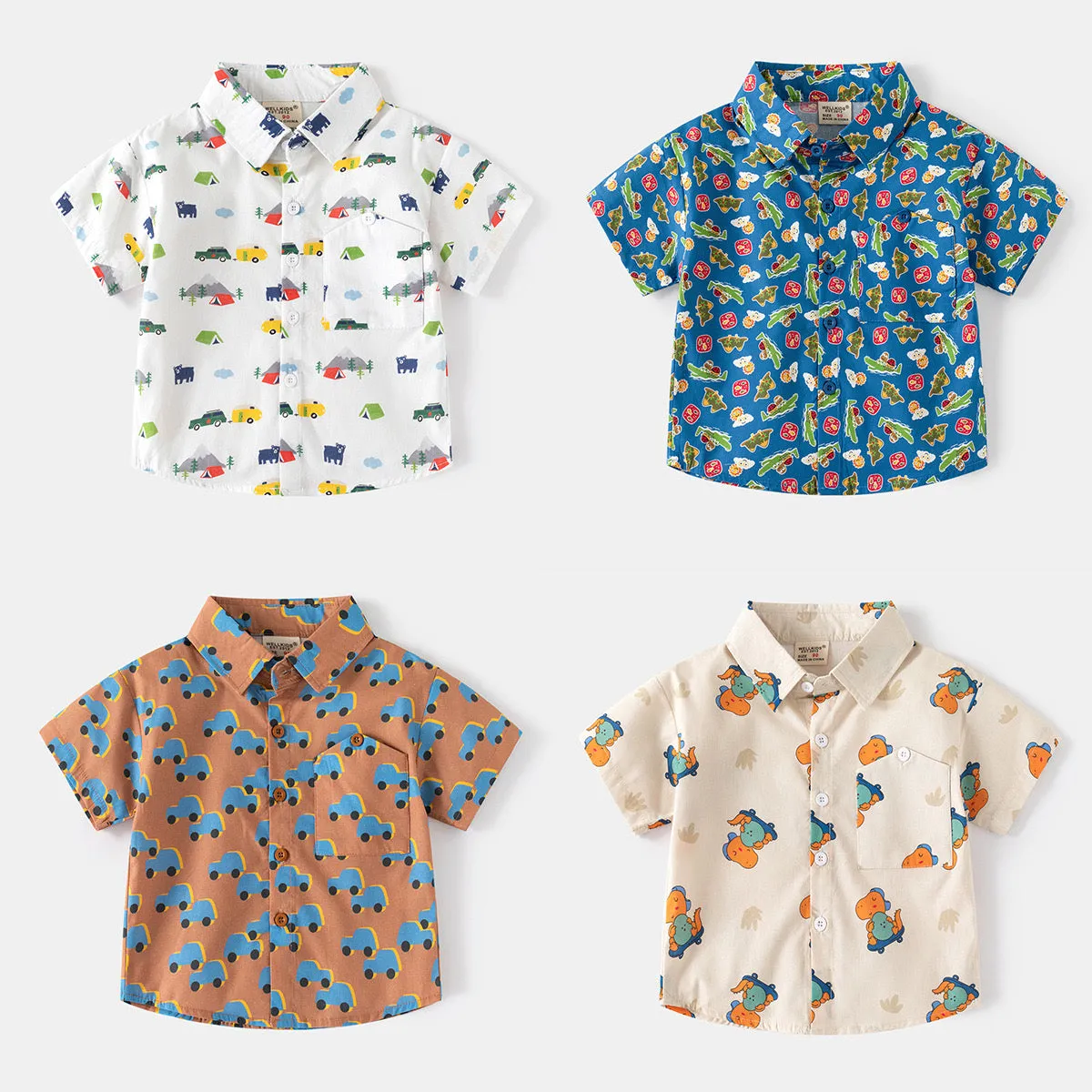 Cartoon Print Short Sleeve Shirt