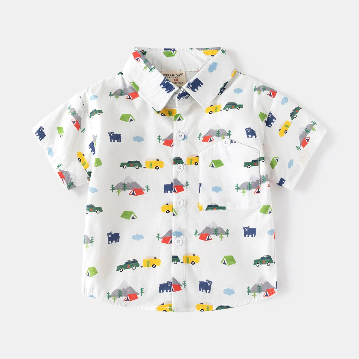 Cartoon Print Short Sleeve Shirt