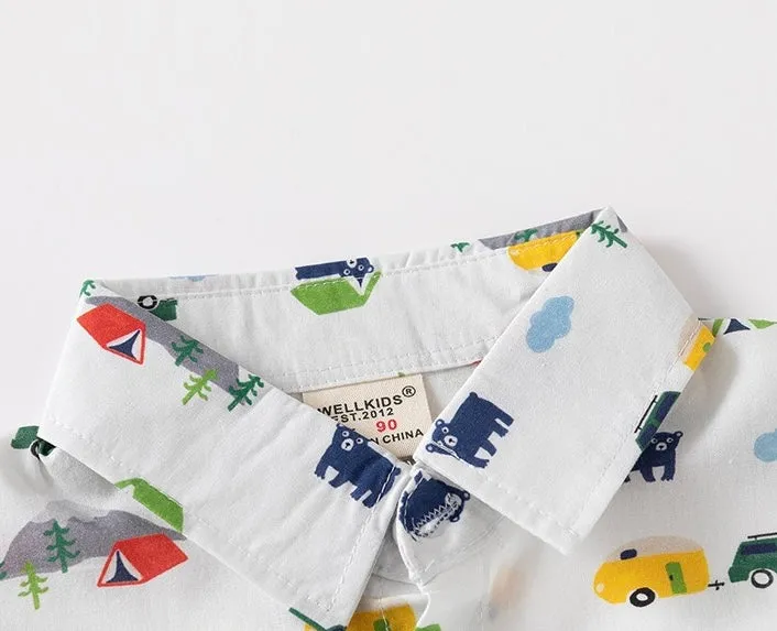 Cartoon Print Short Sleeve Shirt