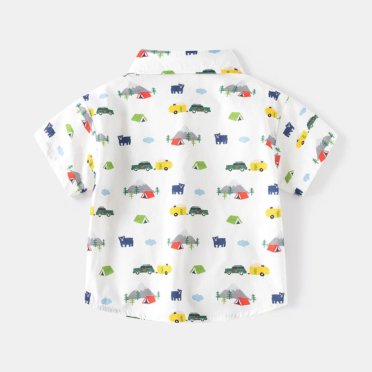 Cartoon Print Short Sleeve Shirt