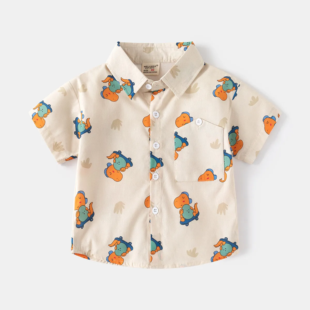 Cartoon Print Short Sleeve Shirt