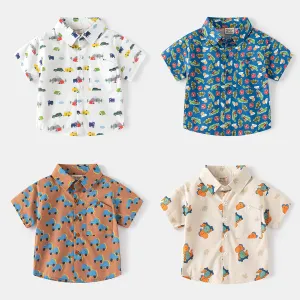 Cartoon Print Short Sleeve Shirt