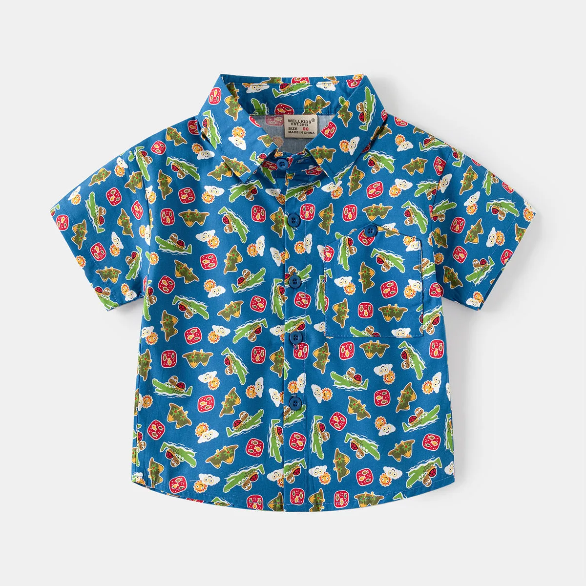 Cartoon Print Short Sleeve Shirt