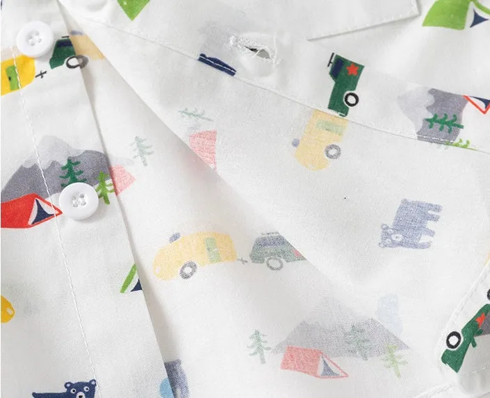 Cartoon Print Short Sleeve Shirt