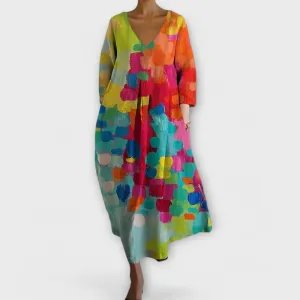 Celina Colorful Bohemian Maxi Dress