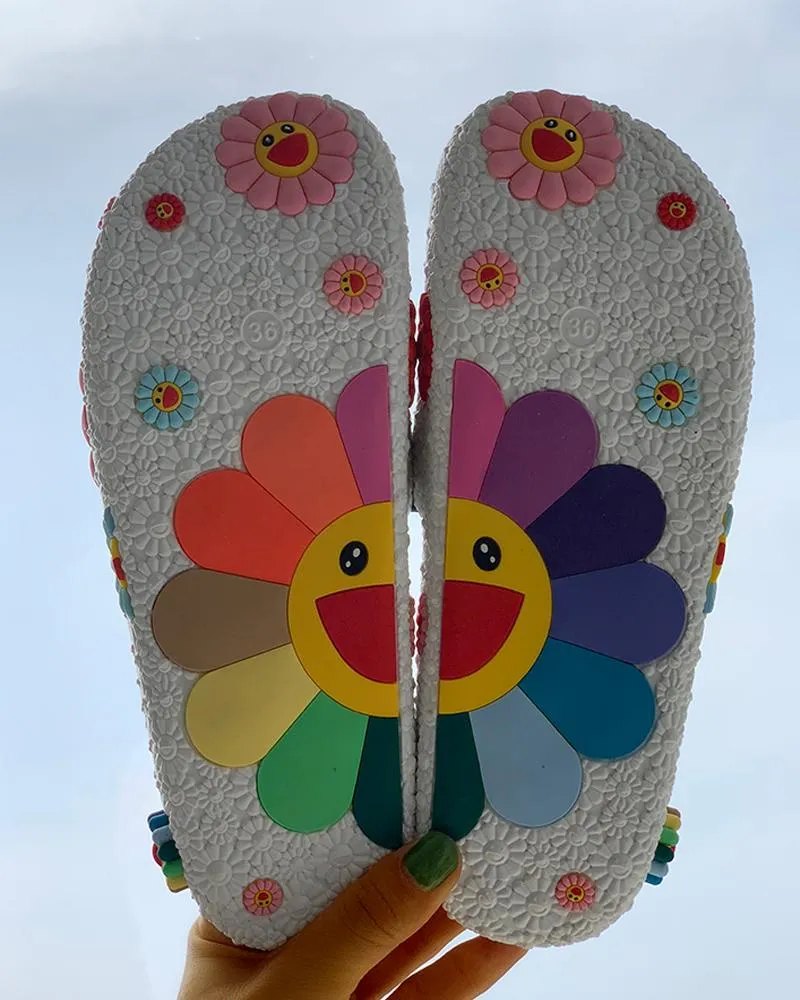 Colorful Sunflower Pattern Casual Sandals