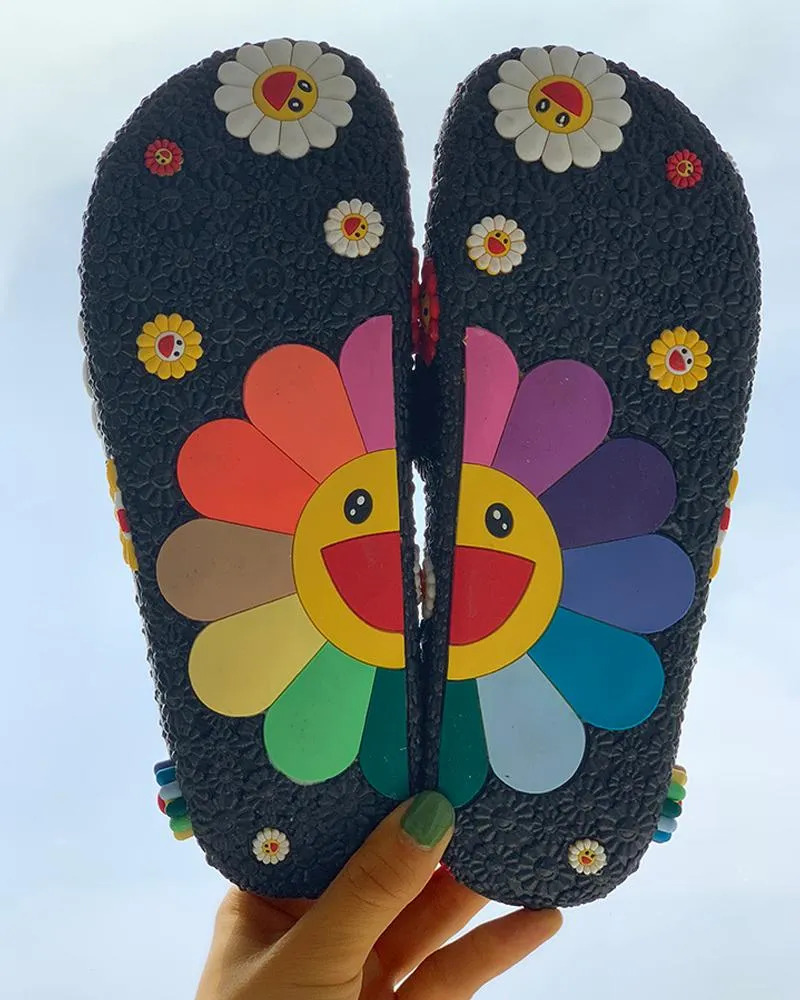 Colorful Sunflower Pattern Casual Sandals