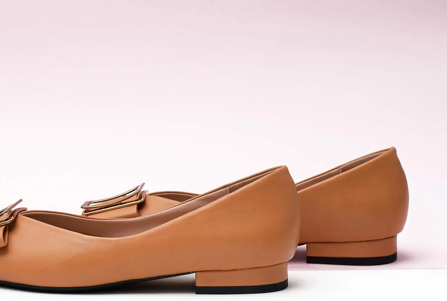 C.Paravano Womens Pointed Toe Ballet Flats with Metal Buckle | Slip-On Dressy Flats for Women | Comfortable Work Flats | Office, Party, Wedding, Casual Wear Lightweight Womens Flat Shoes