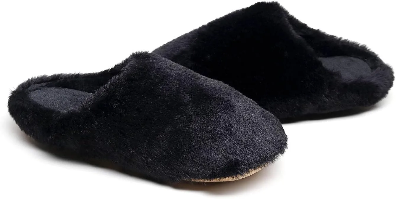 Crazy Lady Women's Fuzzy House super light Slippers Fluffy Furry Fur Slippers Scuff Outdoor Indoor Warm Cozy Plush Bedroom Shoes Soft Flat Comfy Anti-Slip5.5-6.5