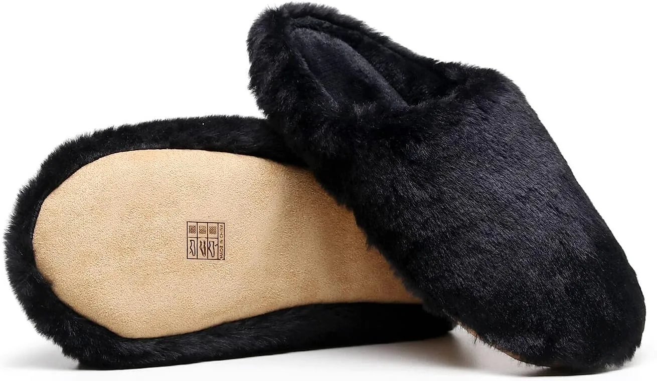 Crazy Lady Women's Fuzzy House super light Slippers Fluffy Furry Fur Slippers Scuff Outdoor Indoor Warm Cozy Plush Bedroom Shoes Soft Flat Comfy Anti-Slip5.5-6.5