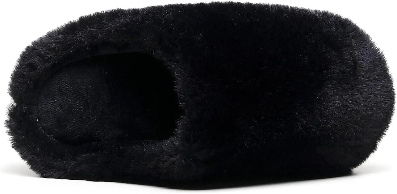 Crazy Lady Women's Fuzzy House super light Slippers Fluffy Furry Fur Slippers Scuff Outdoor Indoor Warm Cozy Plush Bedroom Shoes Soft Flat Comfy Anti-Slip5.5-6.5