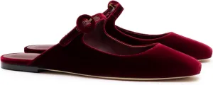 Flat Mules for Women Cute Closed Round Toe Slides Slip On Buckle Strap Mary Jane Backless Ballerina Flats Shoes