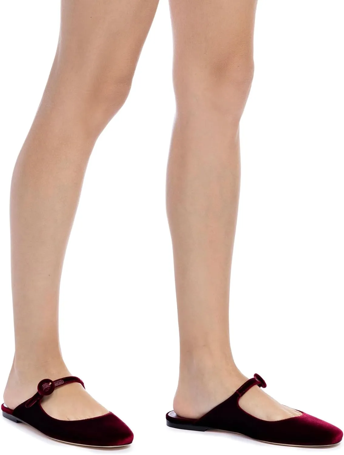 Flat Mules for Women Cute Closed Round Toe Slides Slip On Buckle Strap Mary Jane Backless Ballerina Flats Shoes