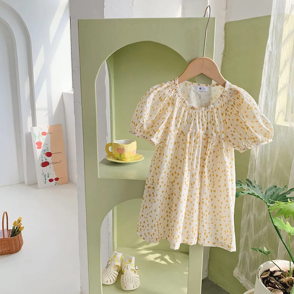 Floral Lantern Sleeve Summer Dress