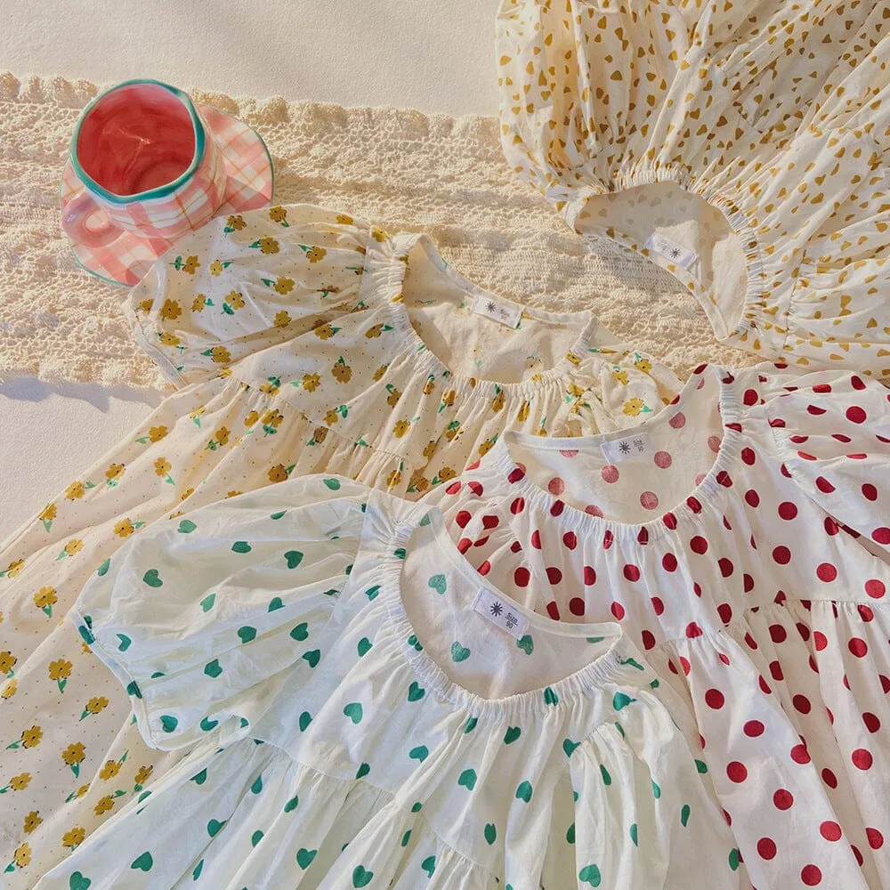 Floral Lantern Sleeve Summer Dress