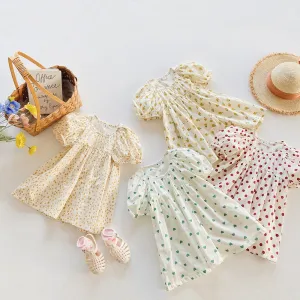 Floral Lantern Sleeve Summer Dress