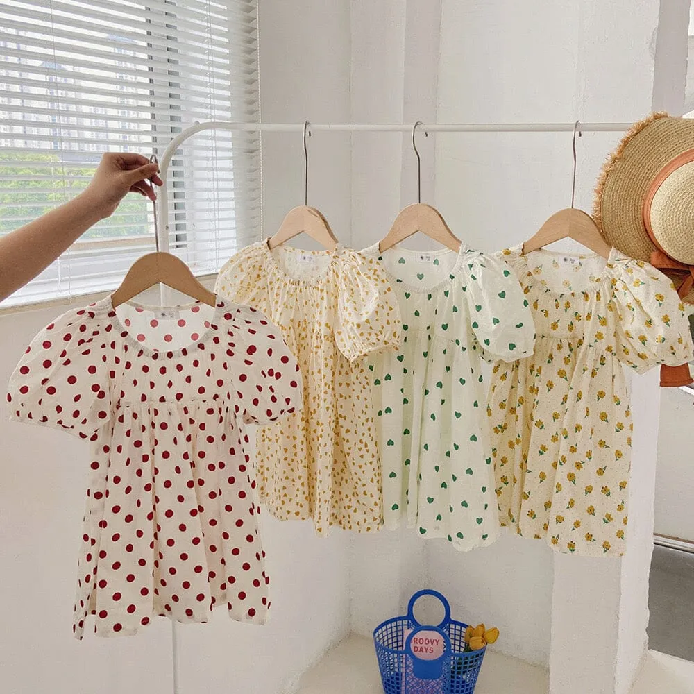 Floral Lantern Sleeve Summer Dress