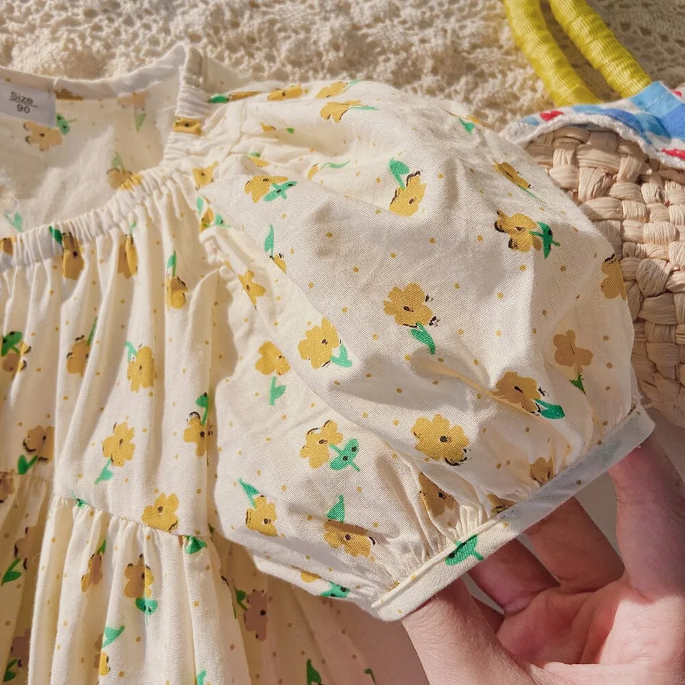 Floral Lantern Sleeve Summer Dress