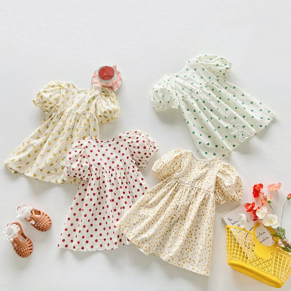 Floral Lantern Sleeve Summer Dress