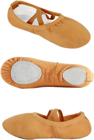 Girls' Ballet Dance Shoes - Soft Sole, Canvas Upper, Elastic Strap, Available in Black, Beige, Red - Ideal for Practice and Performance
