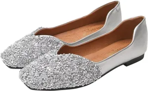 Hee grand Women Square Toe Crystals Shoes Glittering Rhinestone Wedding Dress Shoes Fashion Bridesmaid Shoes