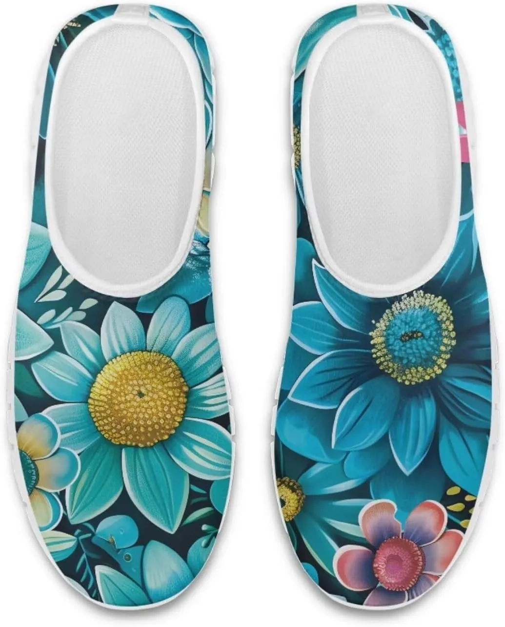 Jeiento Yellow Sunflowers Butterfly Loafers for Women Slip on Casual Walking Shoes