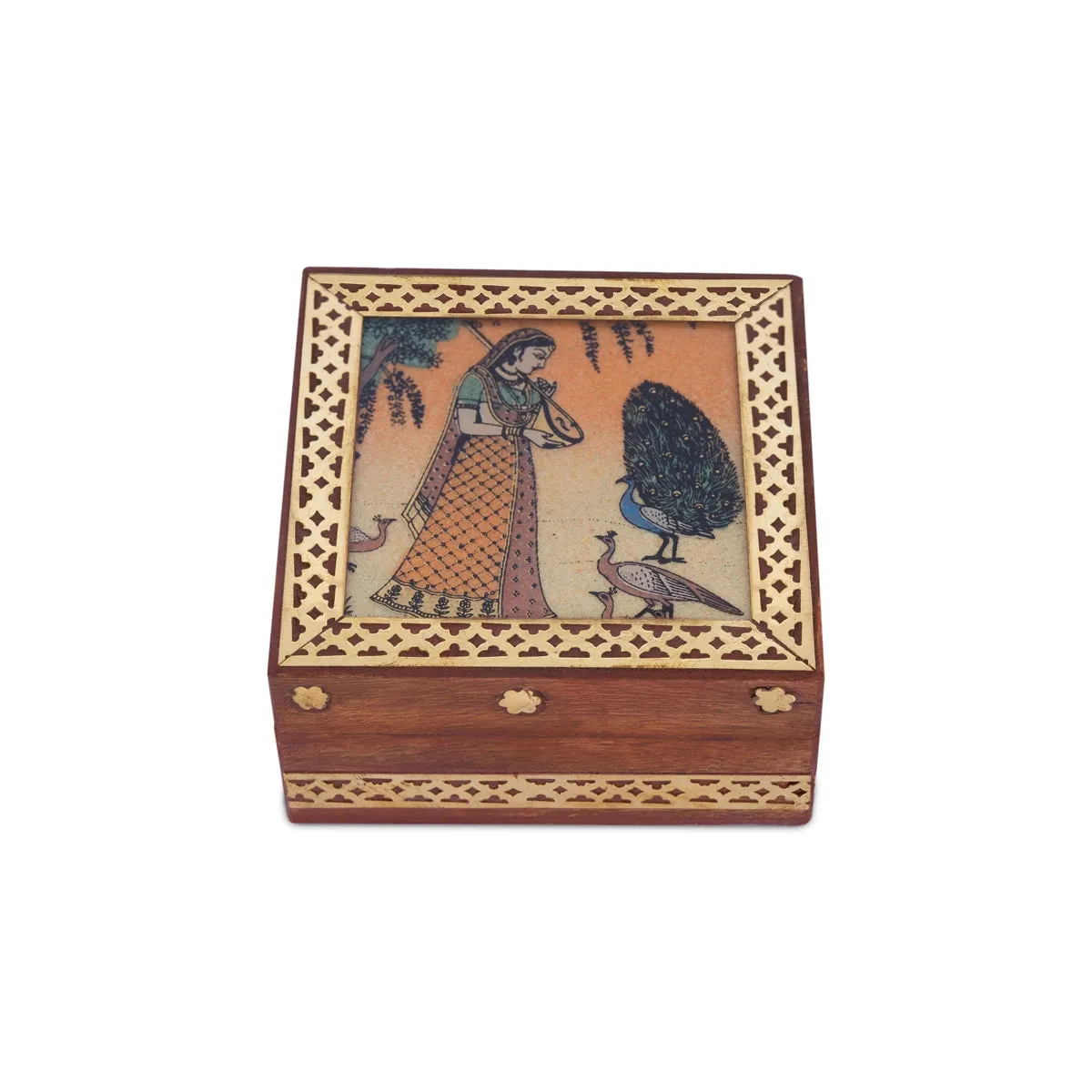 Jewellery Box - 1.5 x 3 Inches | Sheesham Gem Stone Storage Box/ Wooden Box for Home