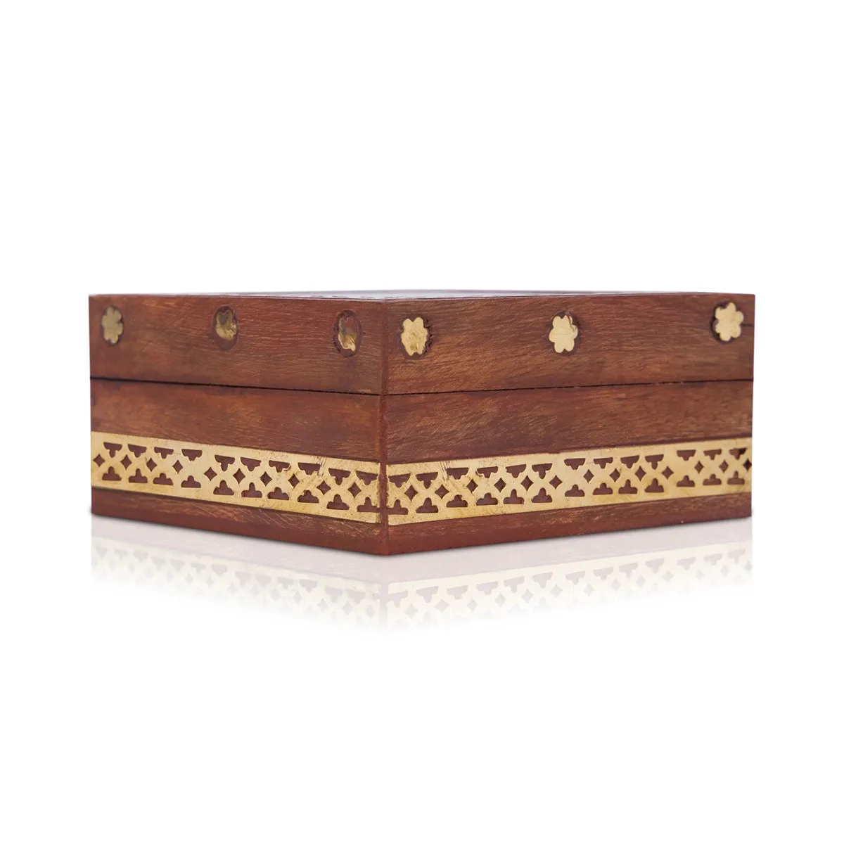Jewellery Box - 1.5 x 3 Inches | Sheesham Gem Stone Storage Box/ Wooden Box for Home