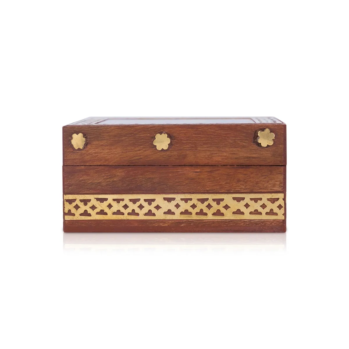 Jewellery Box - 1.5 x 3 Inches | Sheesham Gem Stone Storage Box/ Wooden Box for Home