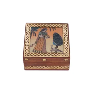 Jewellery Box - 1.5 x 3 Inches | Sheesham Gem Stone Storage Box/ Wooden Box for Home