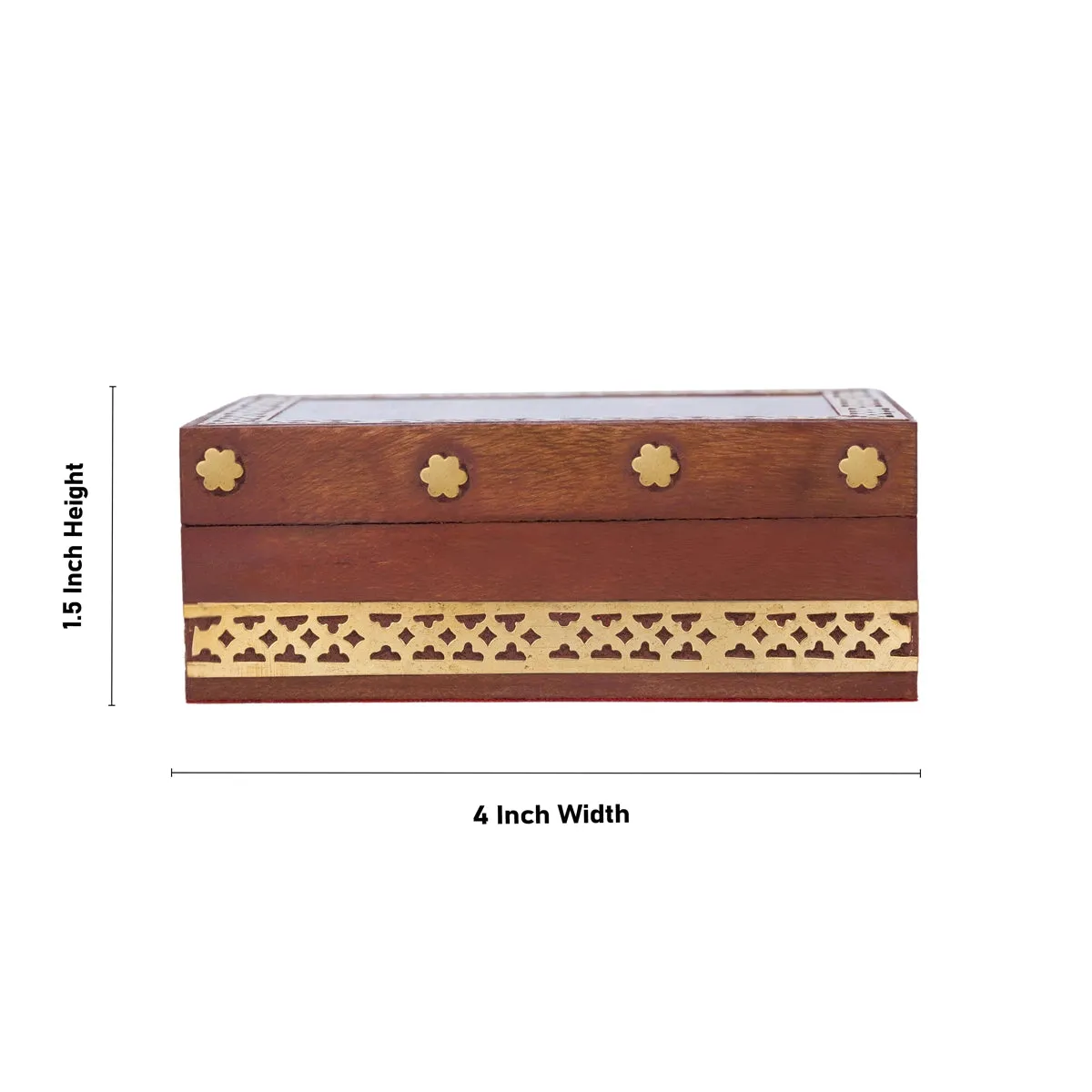 Jewellery Box - 1.5 x 4 Inches | Gemstone Storage Box/ Sheesham Wooden Box for Home