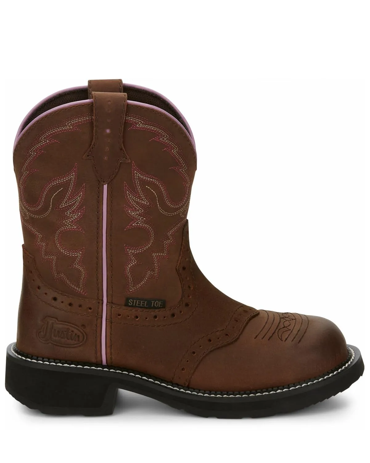 Justin Women's Wanette Western Work Boot Steel Toe Distressed Brown 9 M