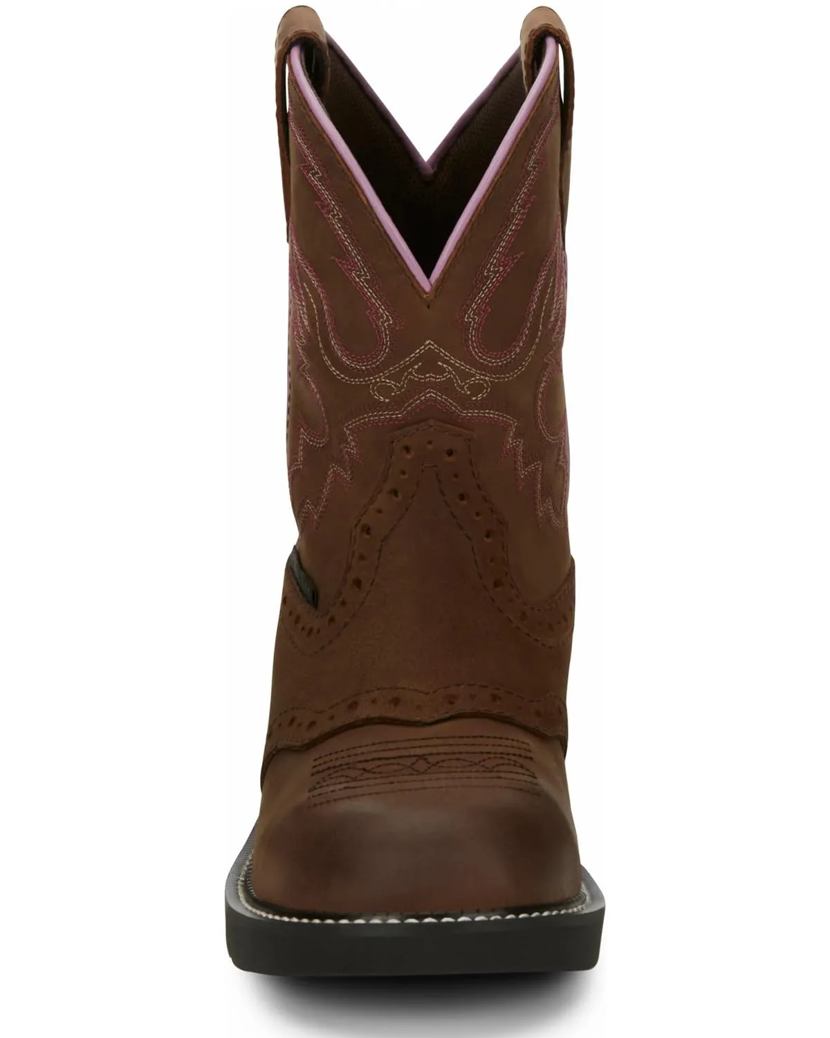 Justin Women's Wanette Western Work Boot Steel Toe Distressed Brown 9 M
