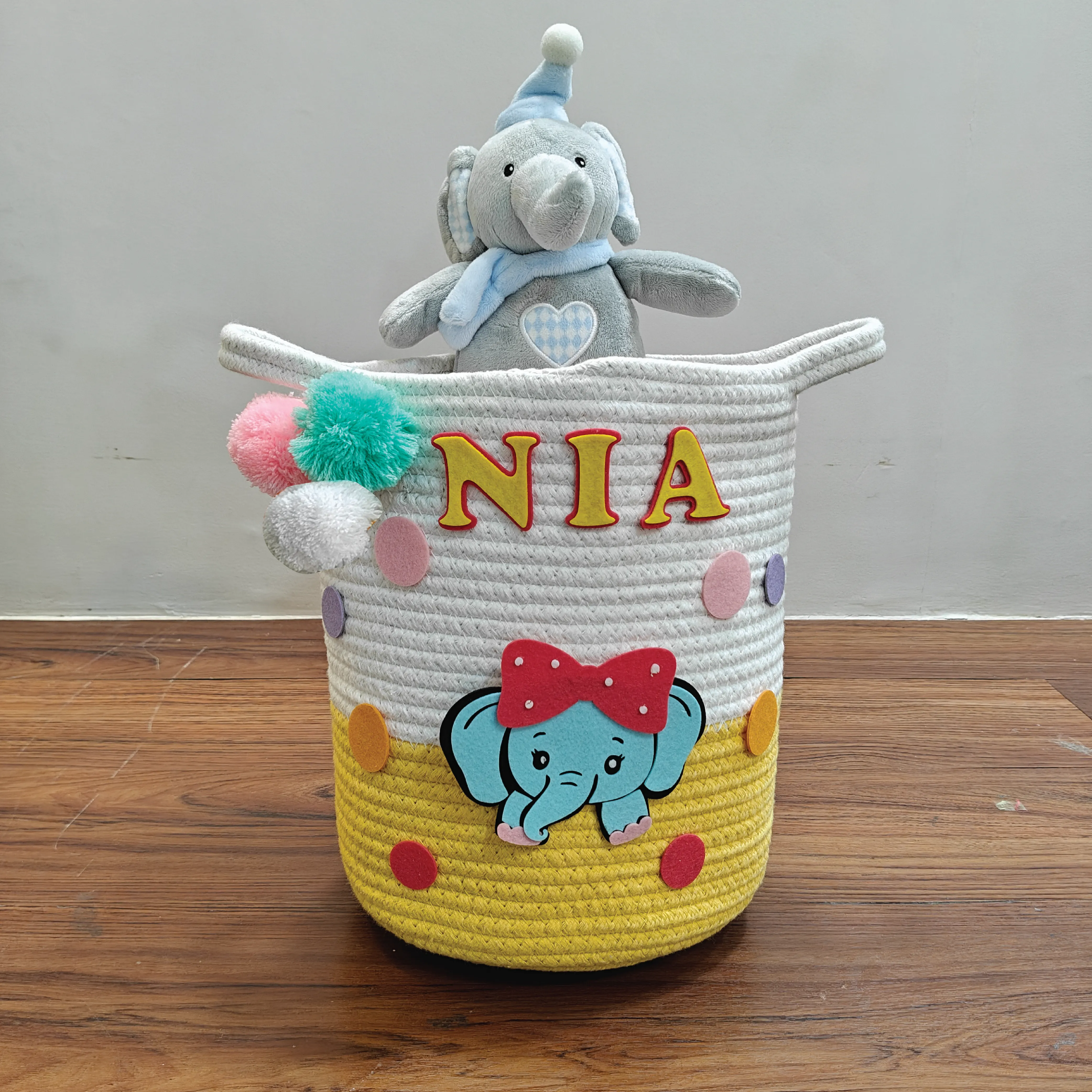 Jute Cotton Storage Basket -Ellies