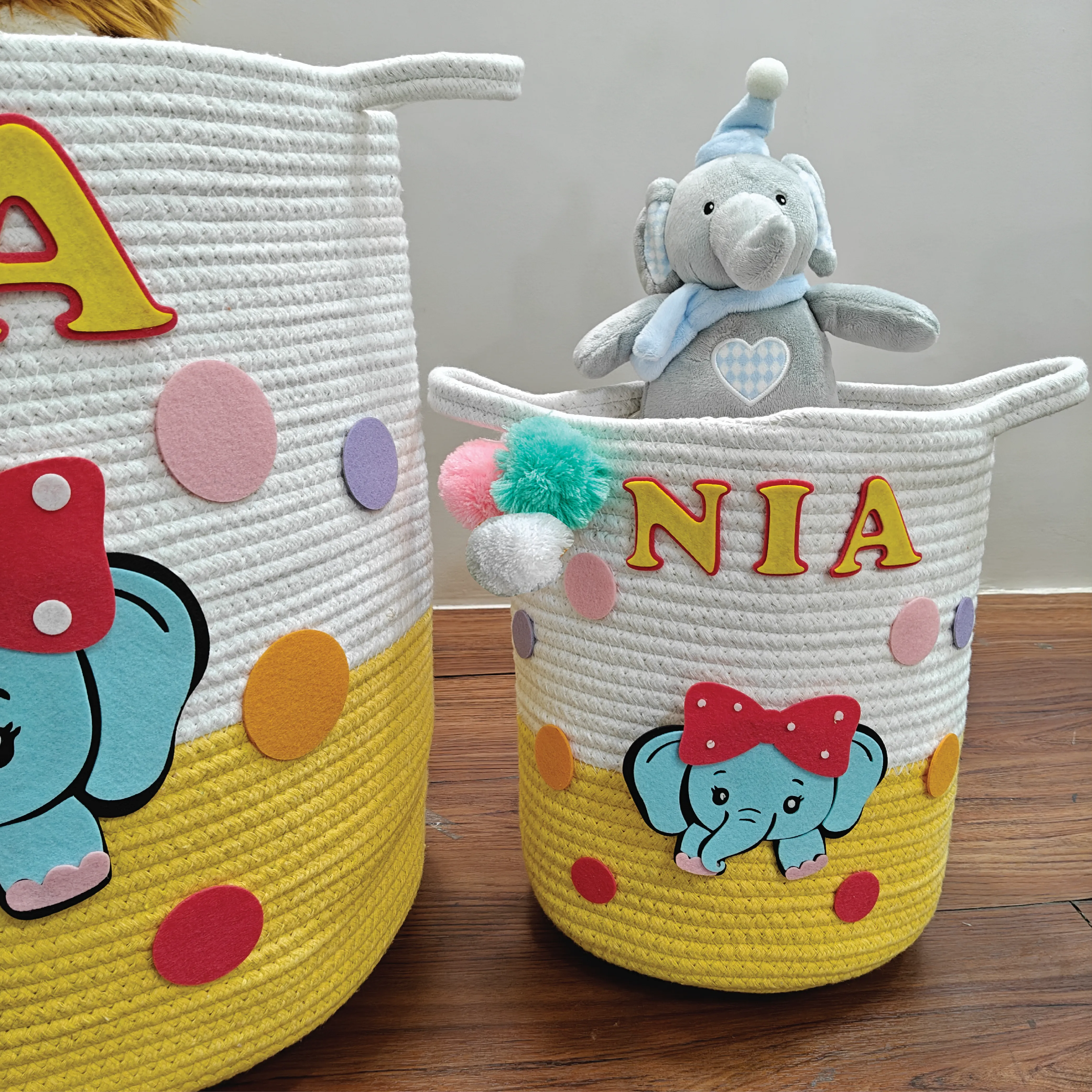 Jute Cotton Storage Basket -Ellies