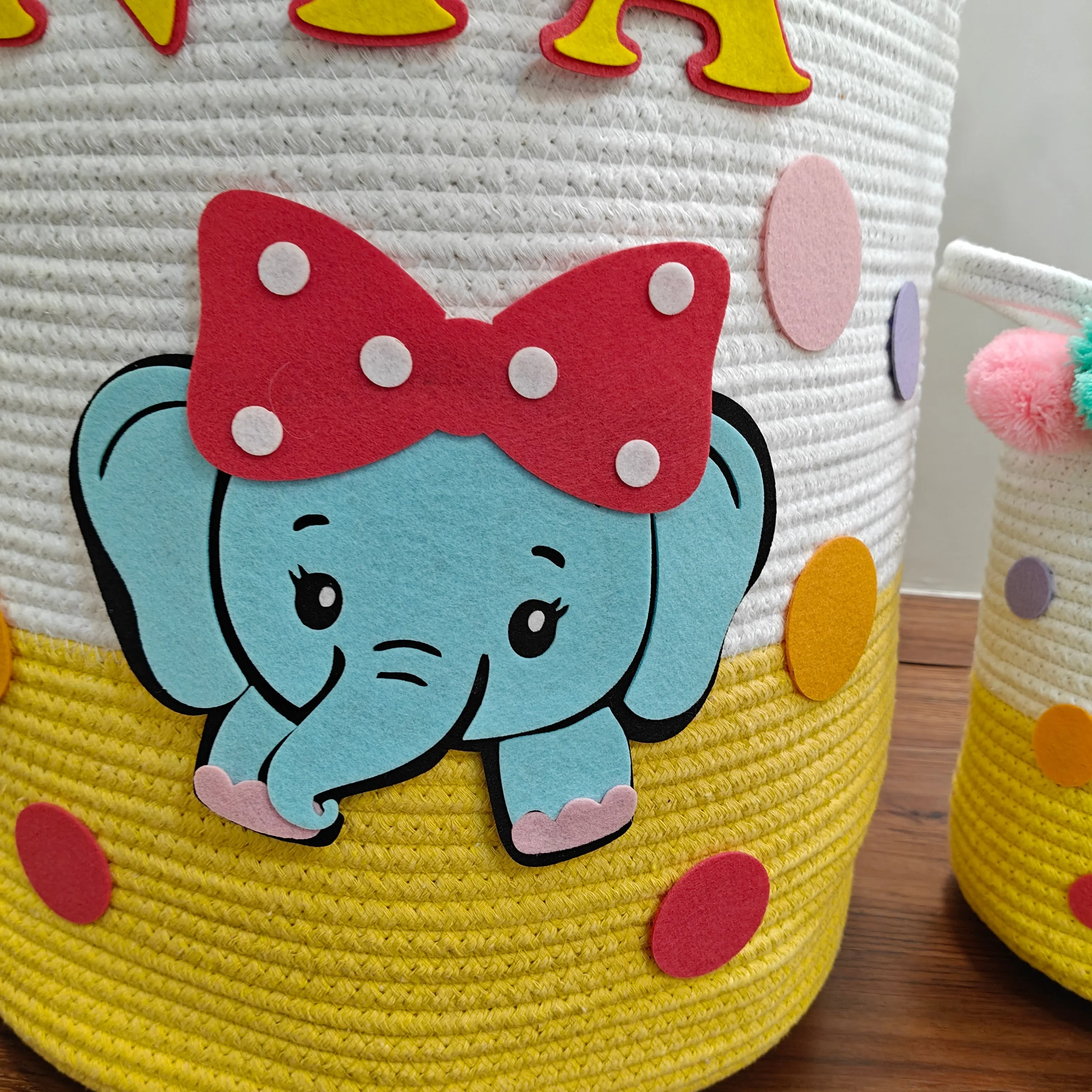 Jute Cotton Storage Basket -Ellies