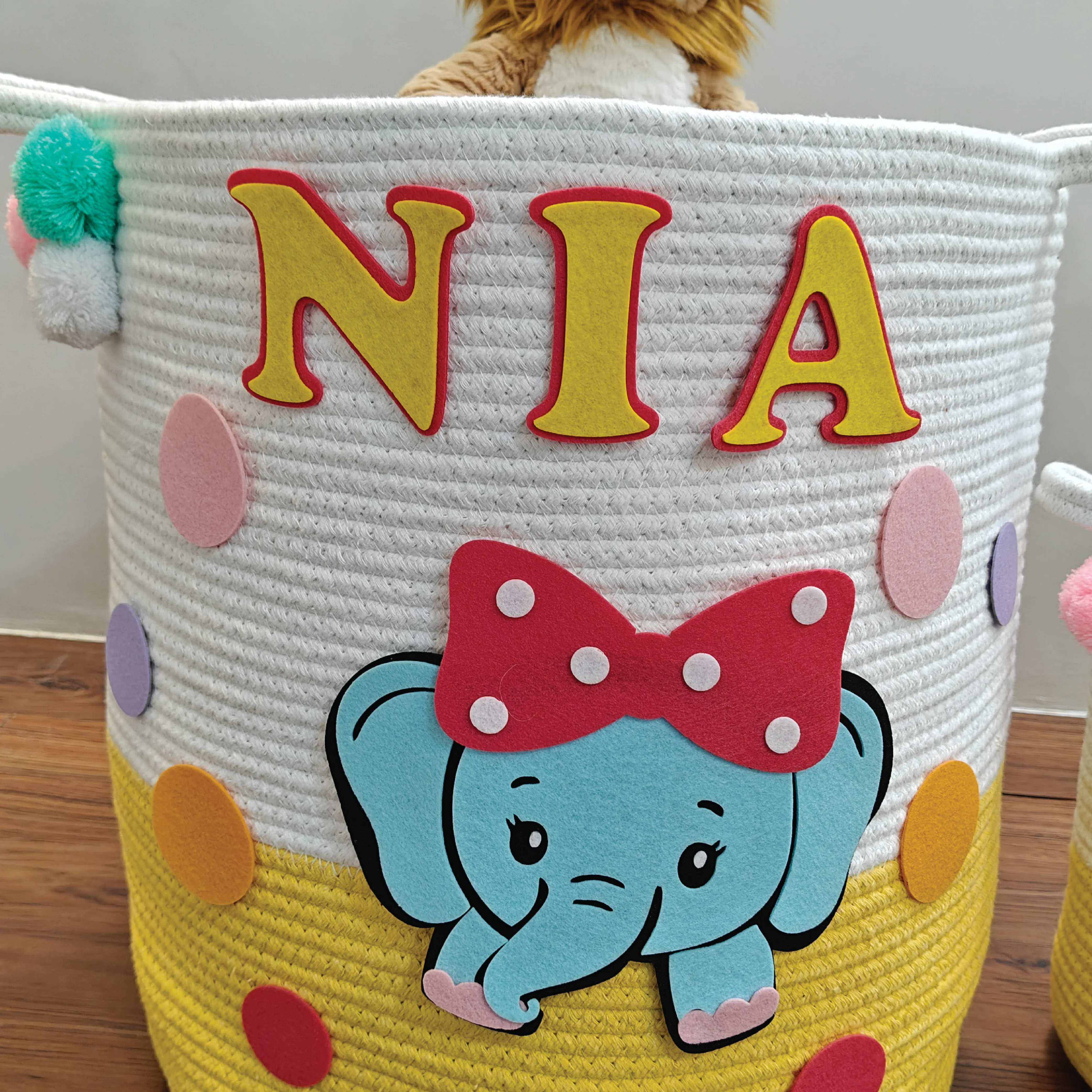 Jute Cotton Storage Basket -Ellies