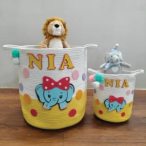 Jute Cotton Storage Basket -Ellies