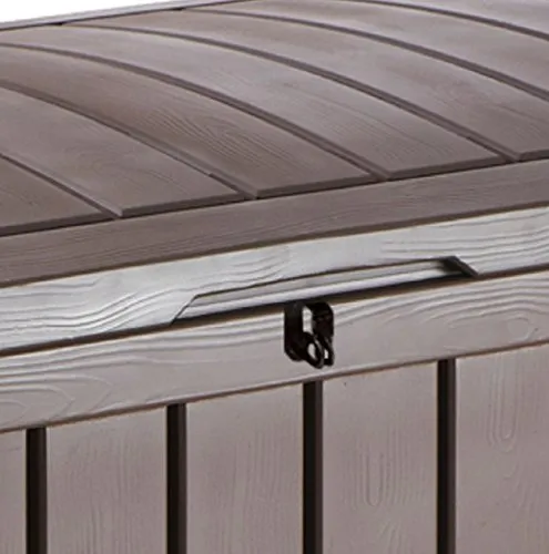 Keter Glenwood Plastic Deck Storage Container Box Outdoor Patio Furniture 101 Gal, Brown