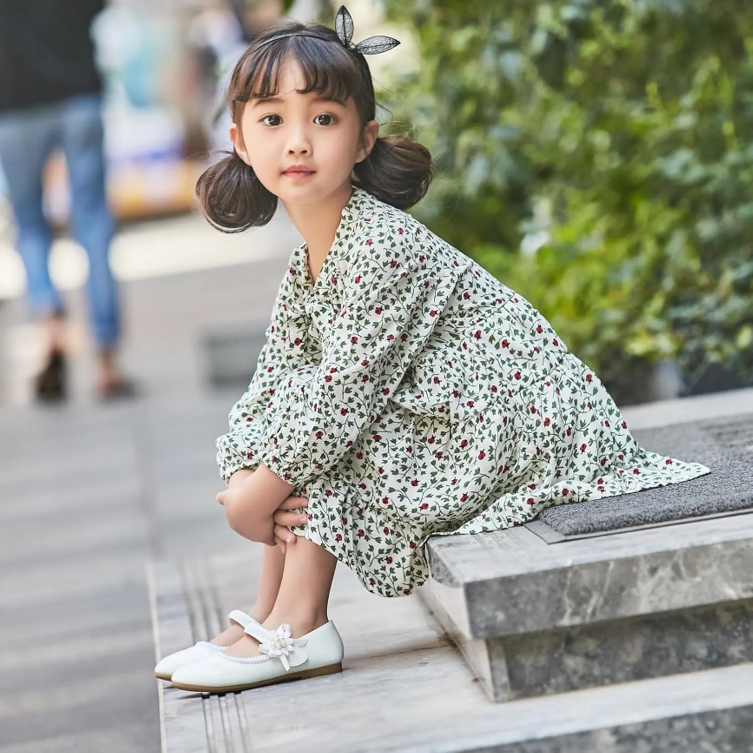 Little Flower Girls Shoes Soft Sole Round-Toe Dress Mary Jane Shoes Ballet Flats(Toddler/Little/Big Kid)