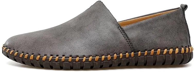 Men's Loafers Vegan Leather Stitching Details Smoking Shoes Comfortable Anti-Slip Flat Heel Party Prom Slip-on