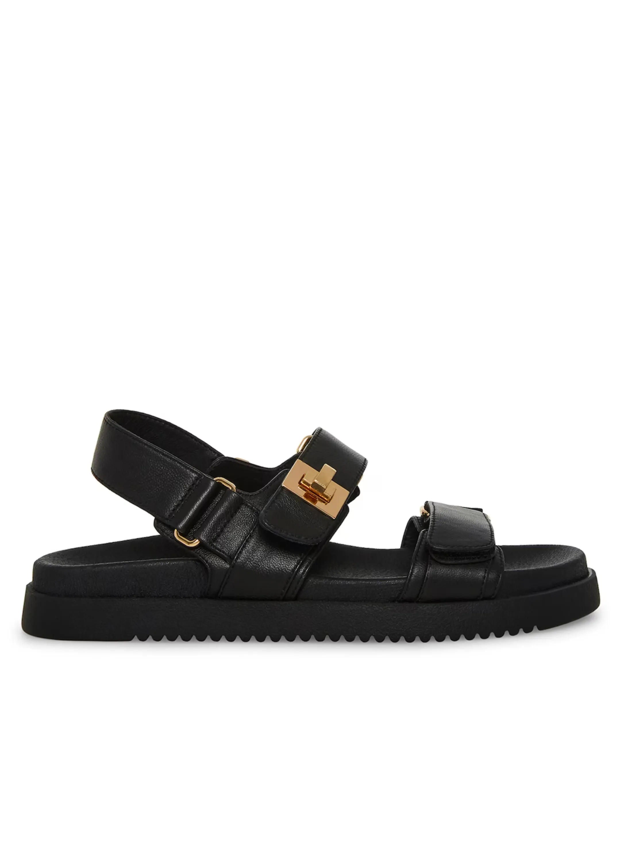 Mona Steve Madden Leather Sandal [Black-Mona04S1]